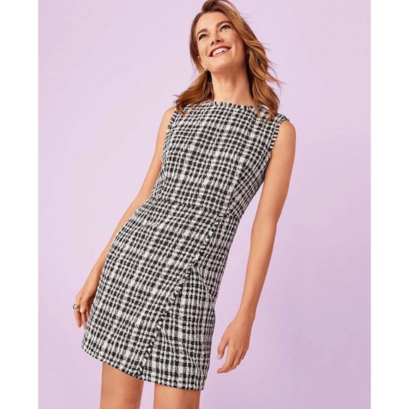 Ann Taylor Fringe Tweed Flare Dress 4 - Picture 4 of 4